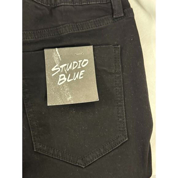 Studio Blue Womens Pull-On Mid Rise Skinny Leg Elastic Waist Size 28 Black - Picture 4 of 6